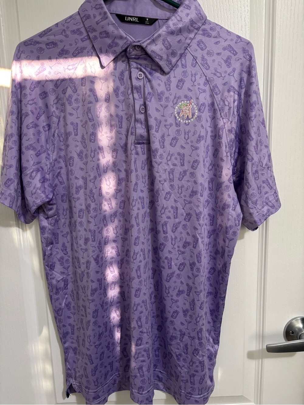 UNRL x Barstool Golf - Men’s Purple Printed Polo - Golf Shirt